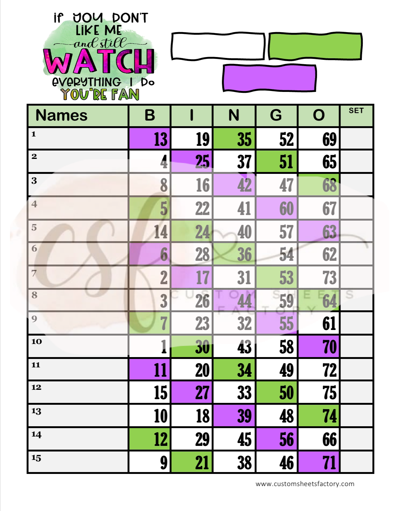 If you dont like me and still watch - 15 Line - 75 Ball