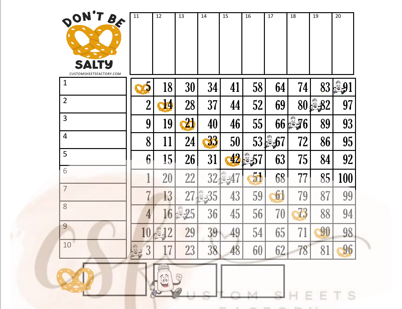 Dont be salty Grid - 20 Line - 100 Ball