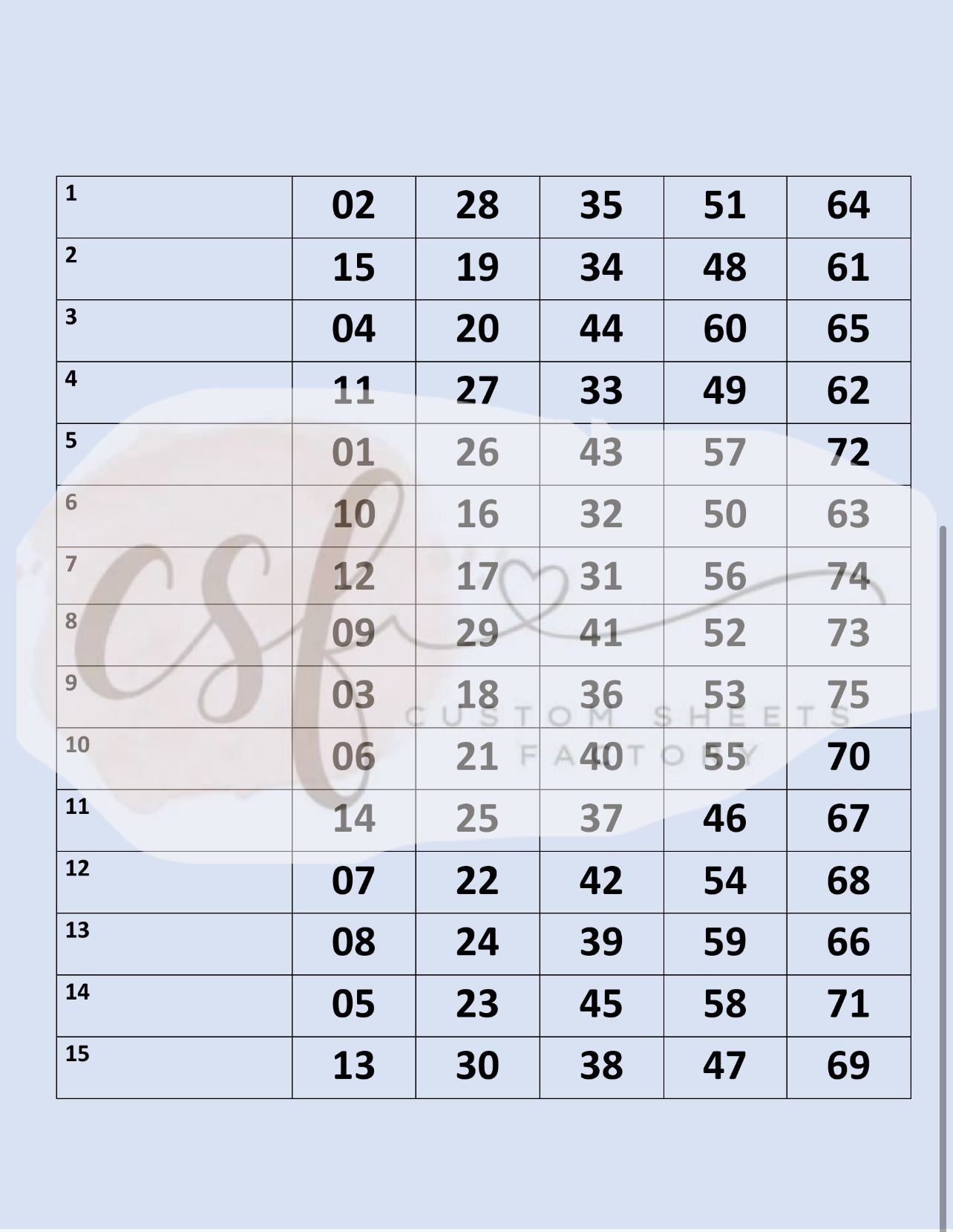 Tea Time Holders - 5 Number - 15 Card