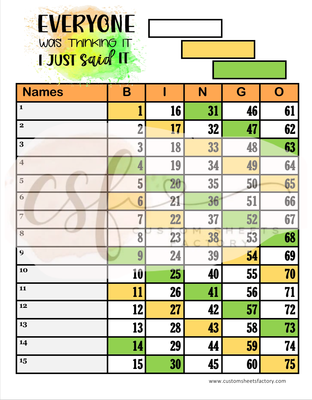 Everyone was thinking it - 15 Line - 75 Ball