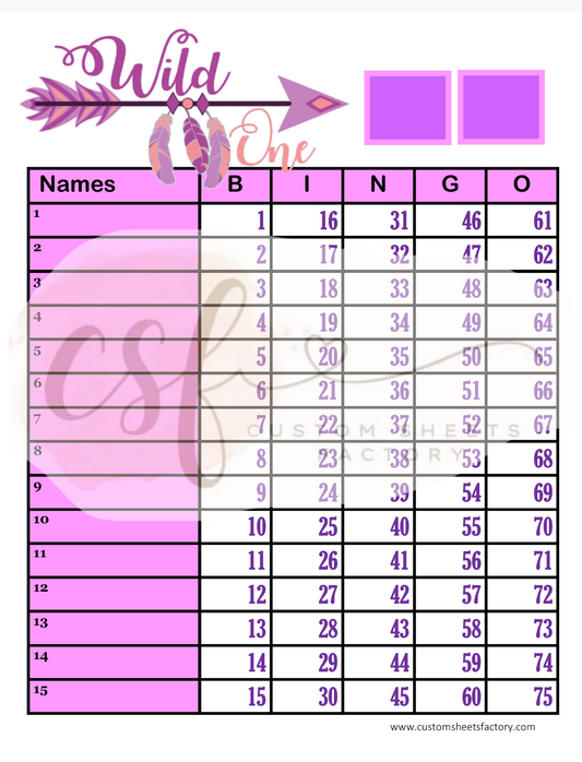 Wild One Purple - 15 Line - 75 Ball