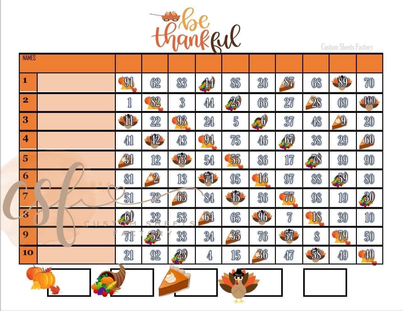 Be Thankful - 10 Line - 100 Ball