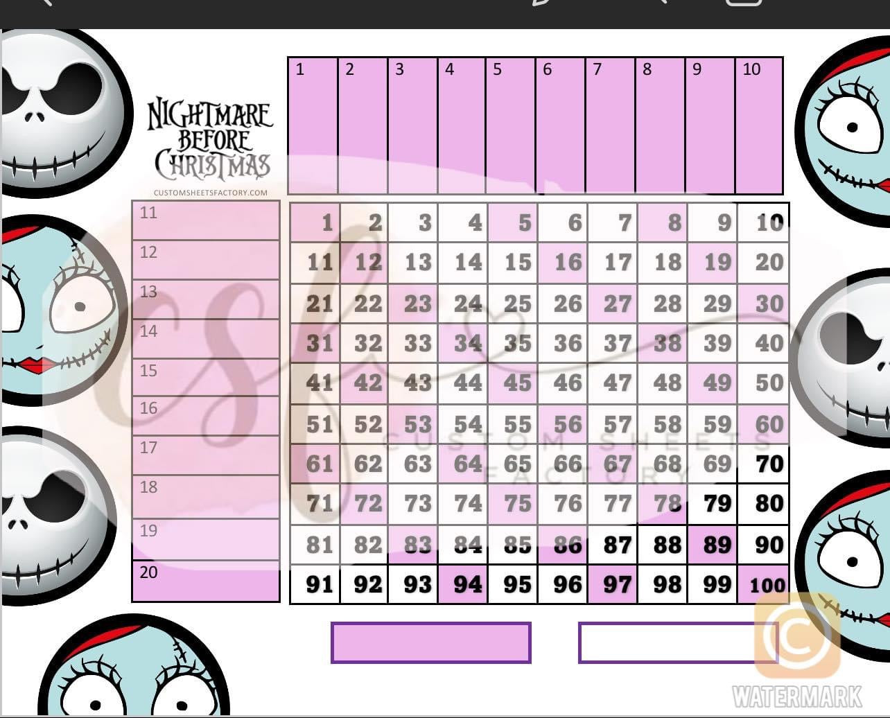 NBC Jack & Sally - 15 Line, 18 Line, 10 Line, Grid, 5 Block, 6 Block