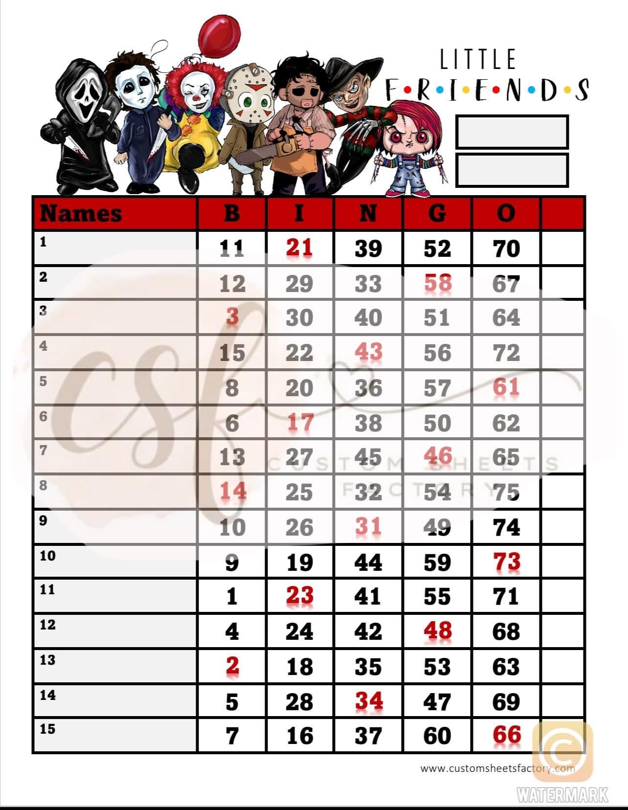 Little Horror Friends - 15 Line & Grid