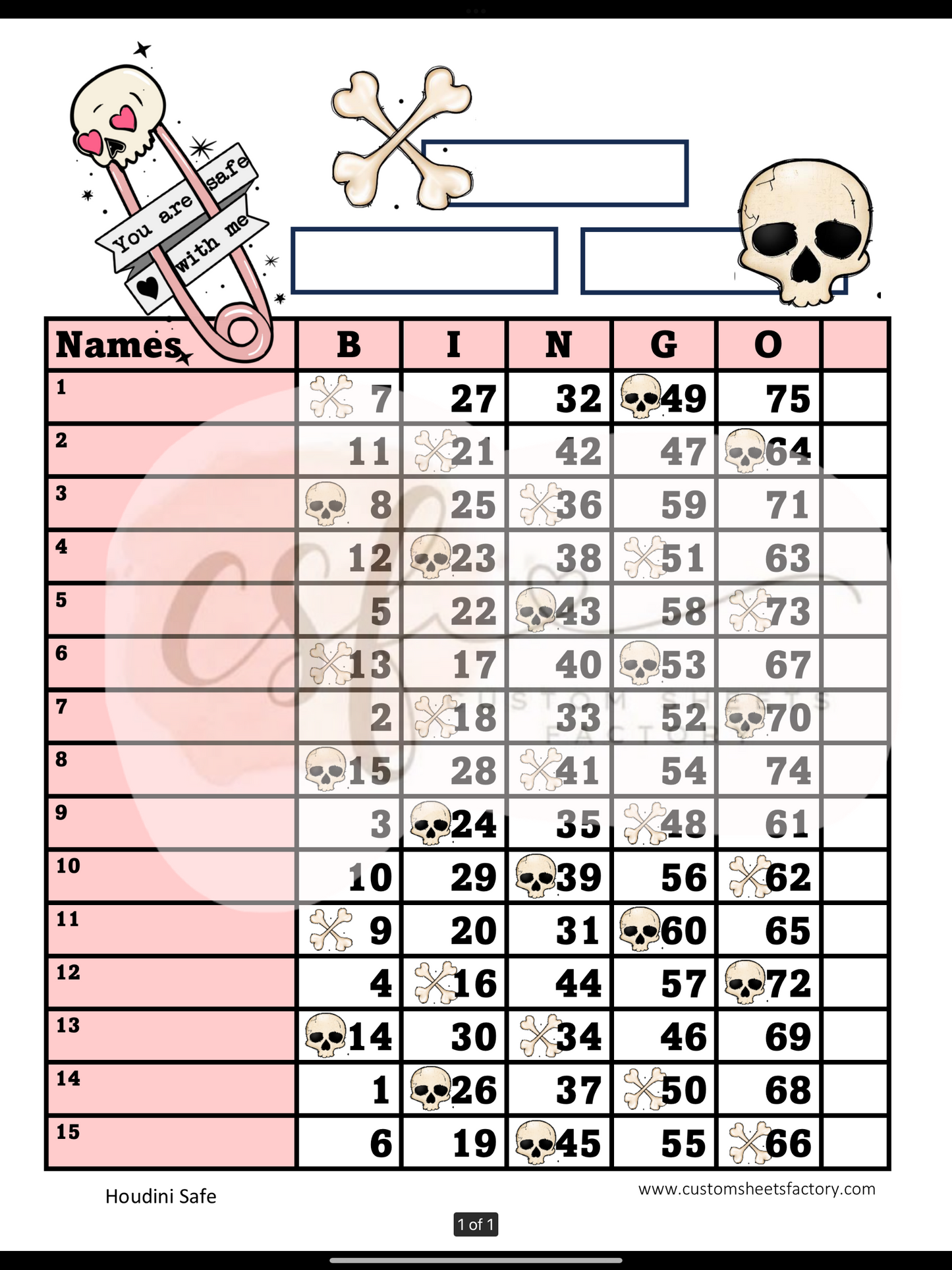 You are safe with me - 15 Line - Straight & Houdini