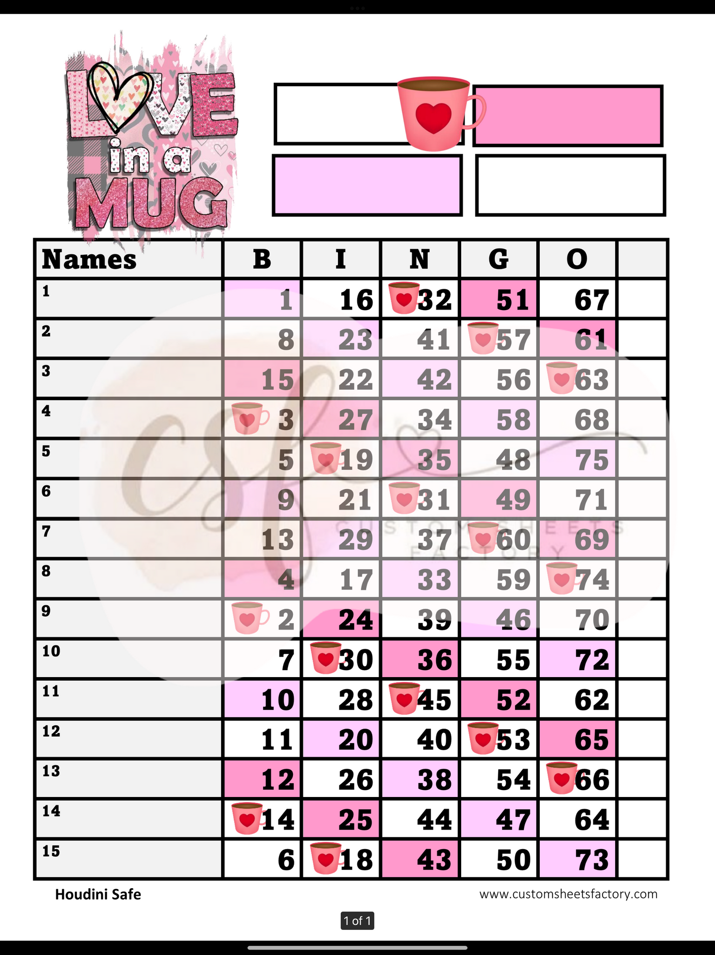 Love in a Mug - 15 Line - Straight & Houdini