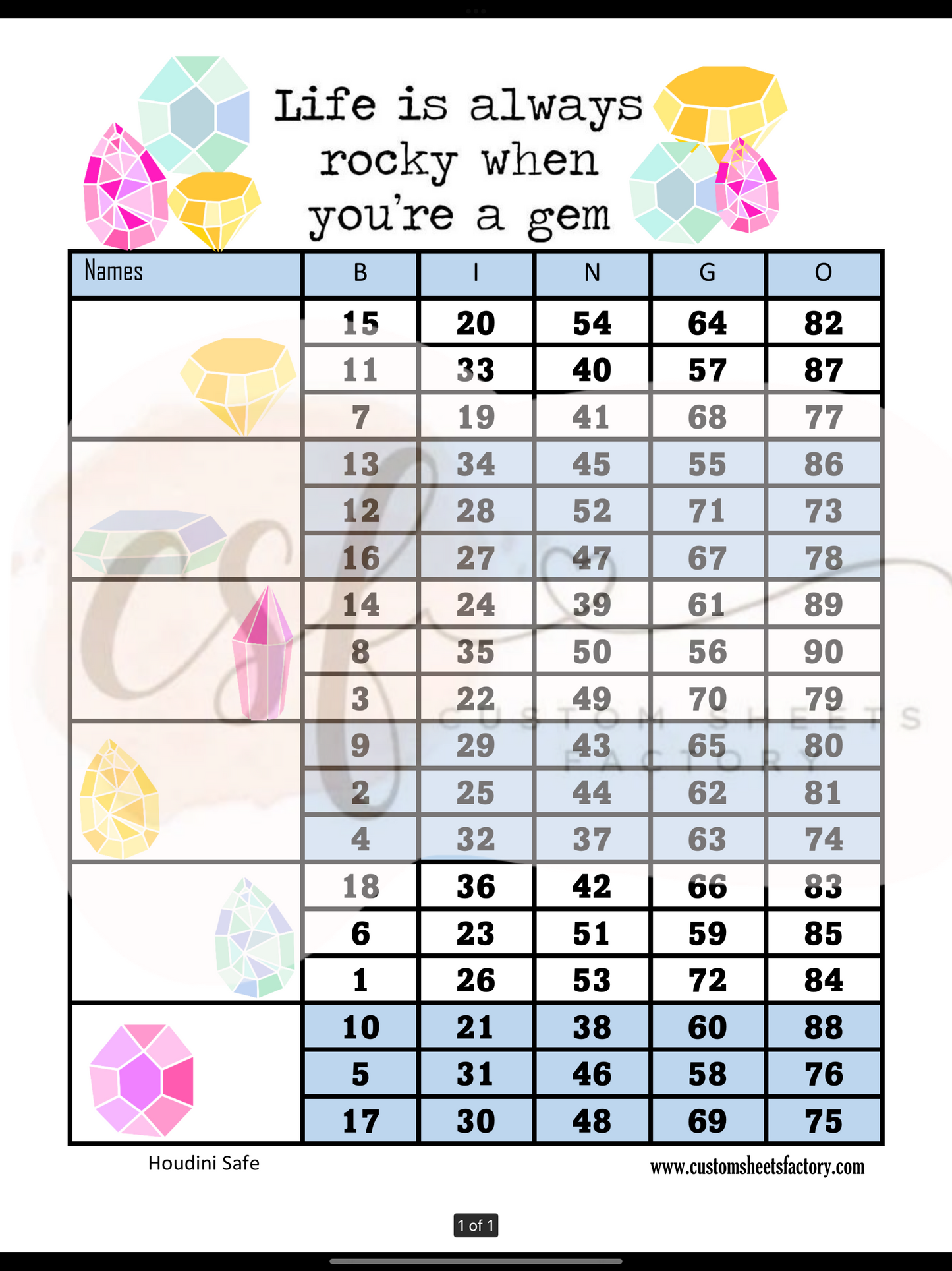 Life is always rocky when you're a gem - 5 & 6 Blocks - Straight & Houdini