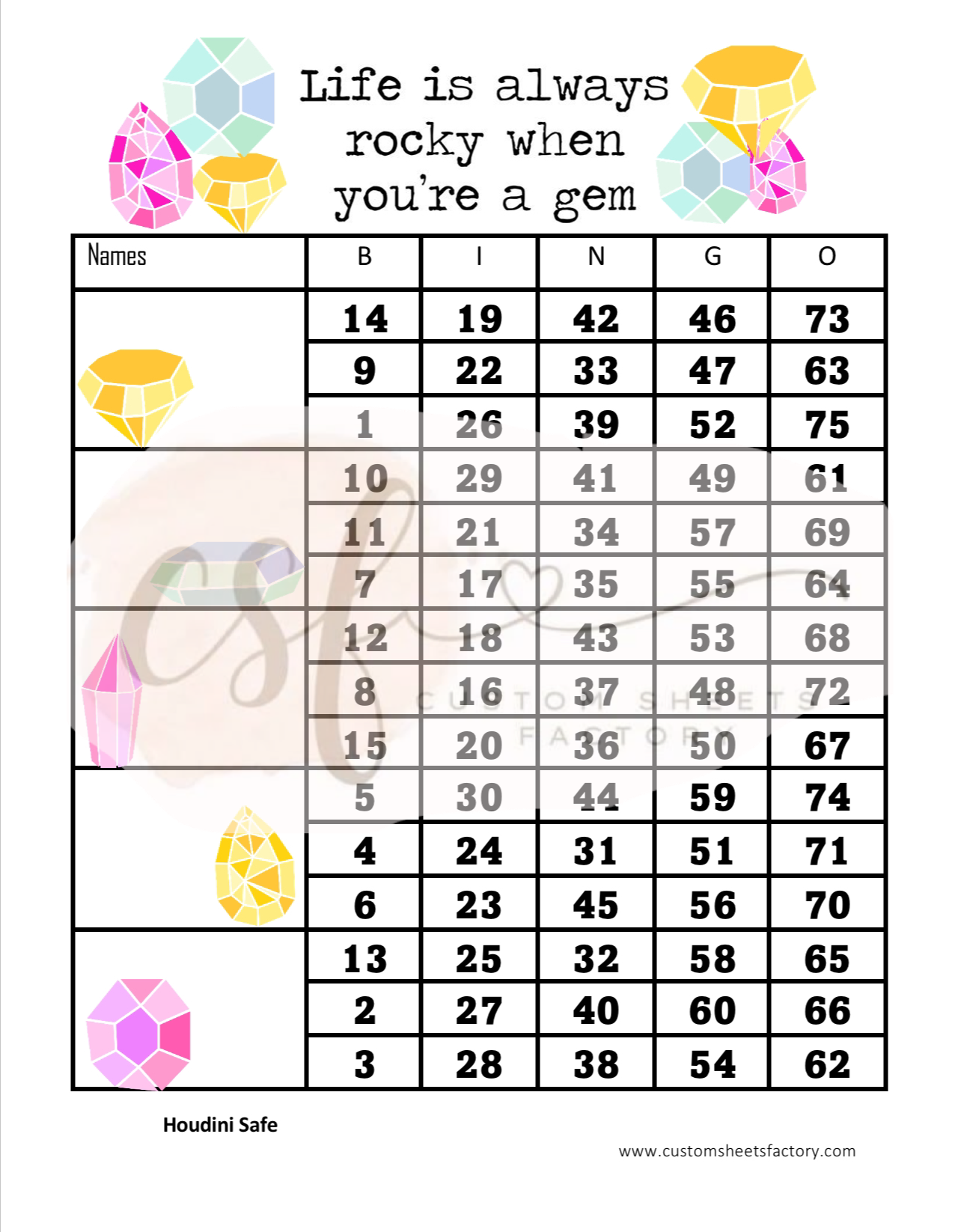 Life is always rocky when you're a gem - 5 & 6 Blocks - Straight & Houdini