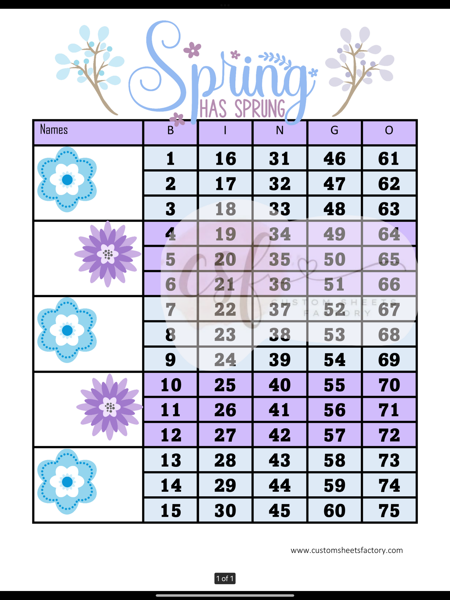 Spring has Sprung - Various Designs