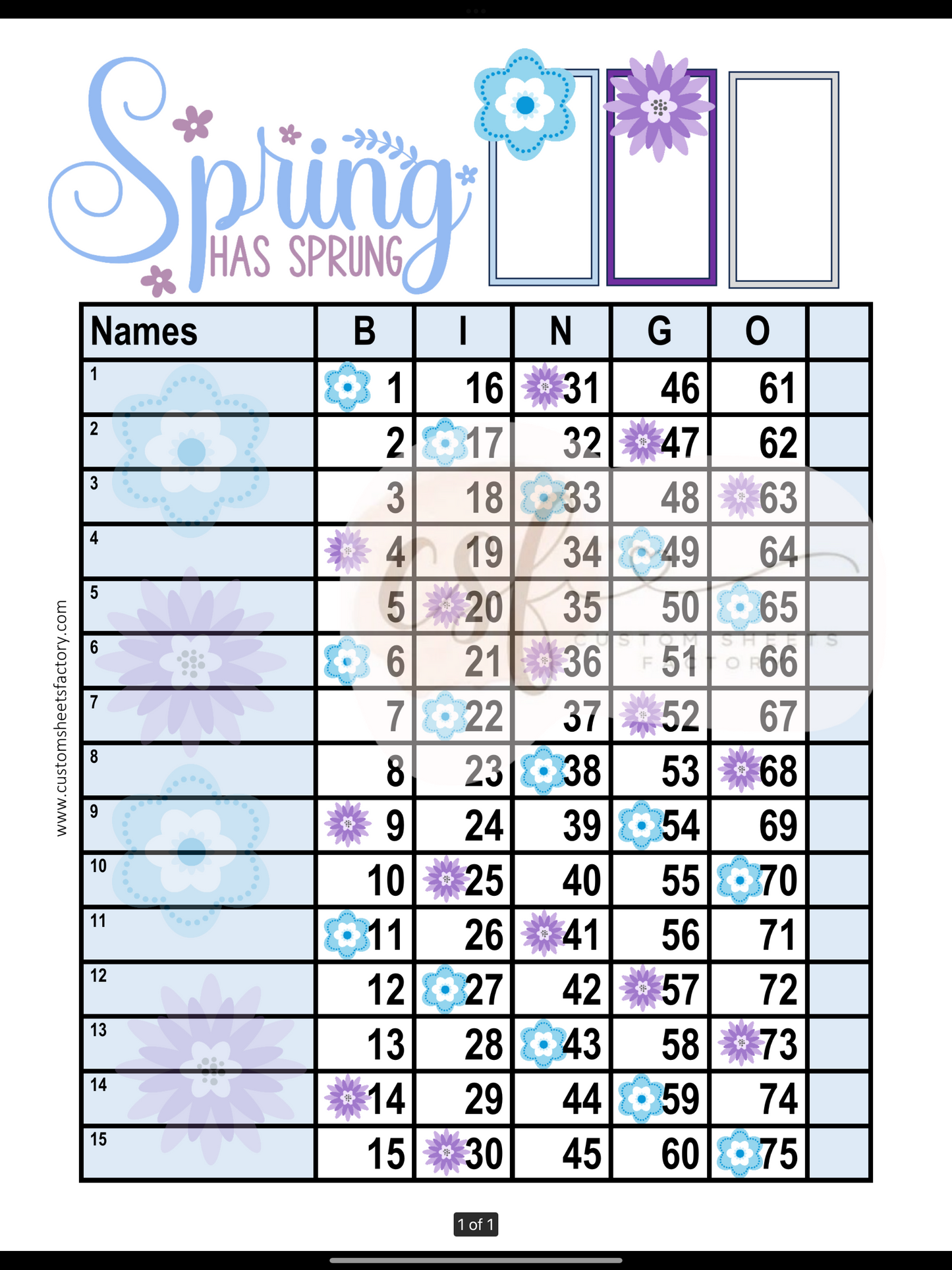 Spring has Sprung - Various Designs