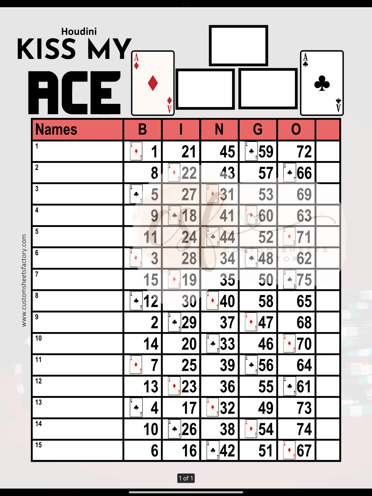 Kiss my ACE - 15 Line - Straight & Houdini