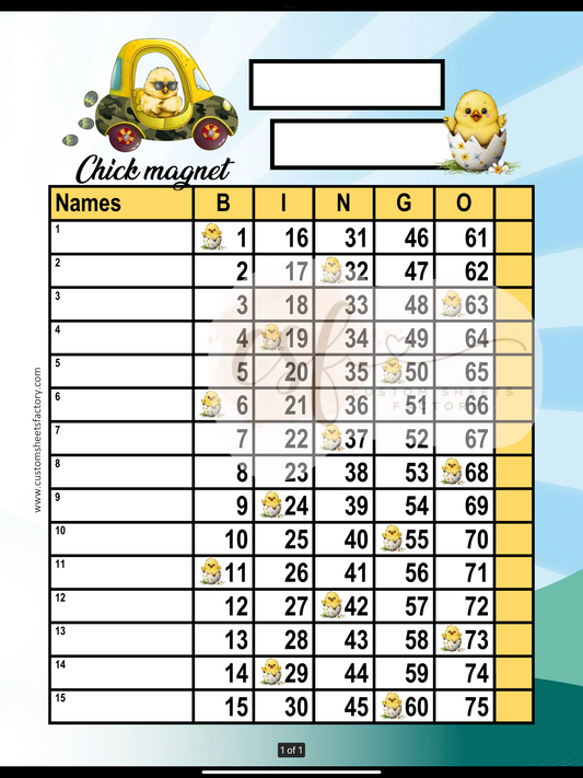 Chick magnet Car - 15 Line - Straight & Houdini