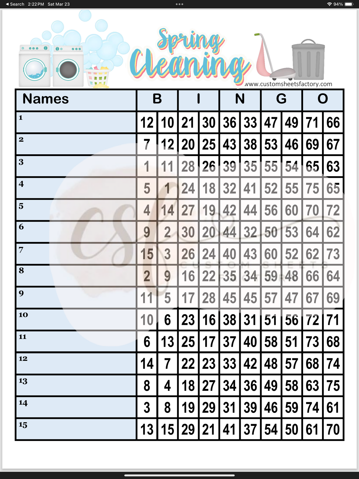 Spring Cleaning -Various Designs