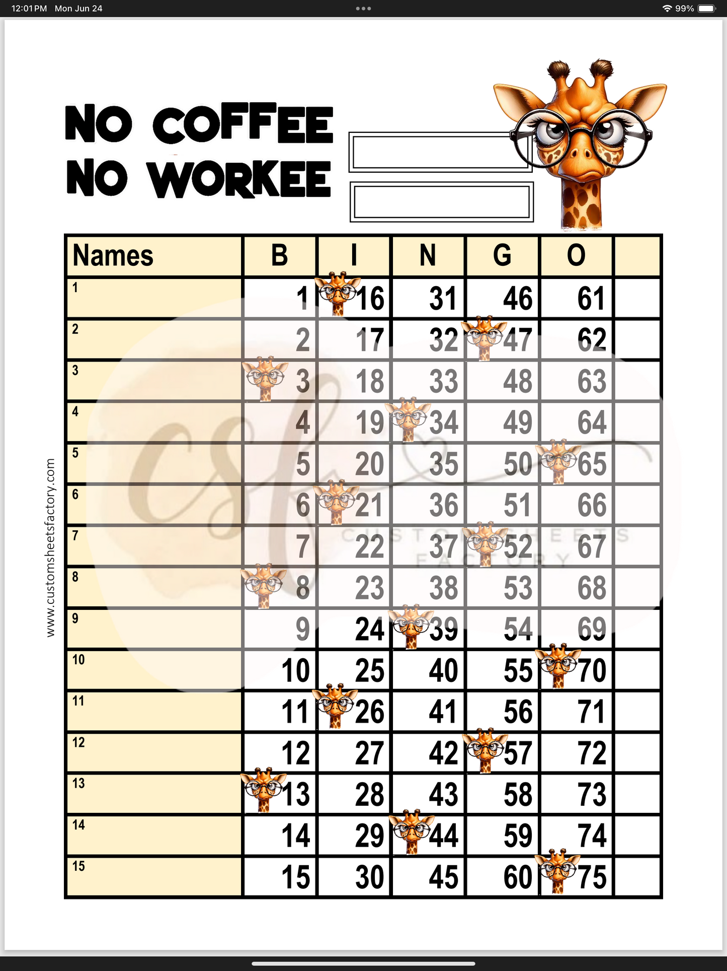 No Coffee No Workee - Various Designs