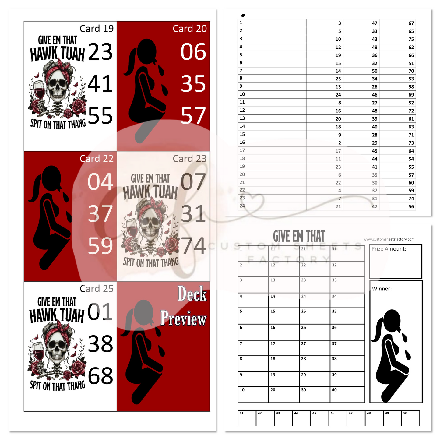 Give em that Hawk Tuah Spit on that thang - 3 Number Holder Set