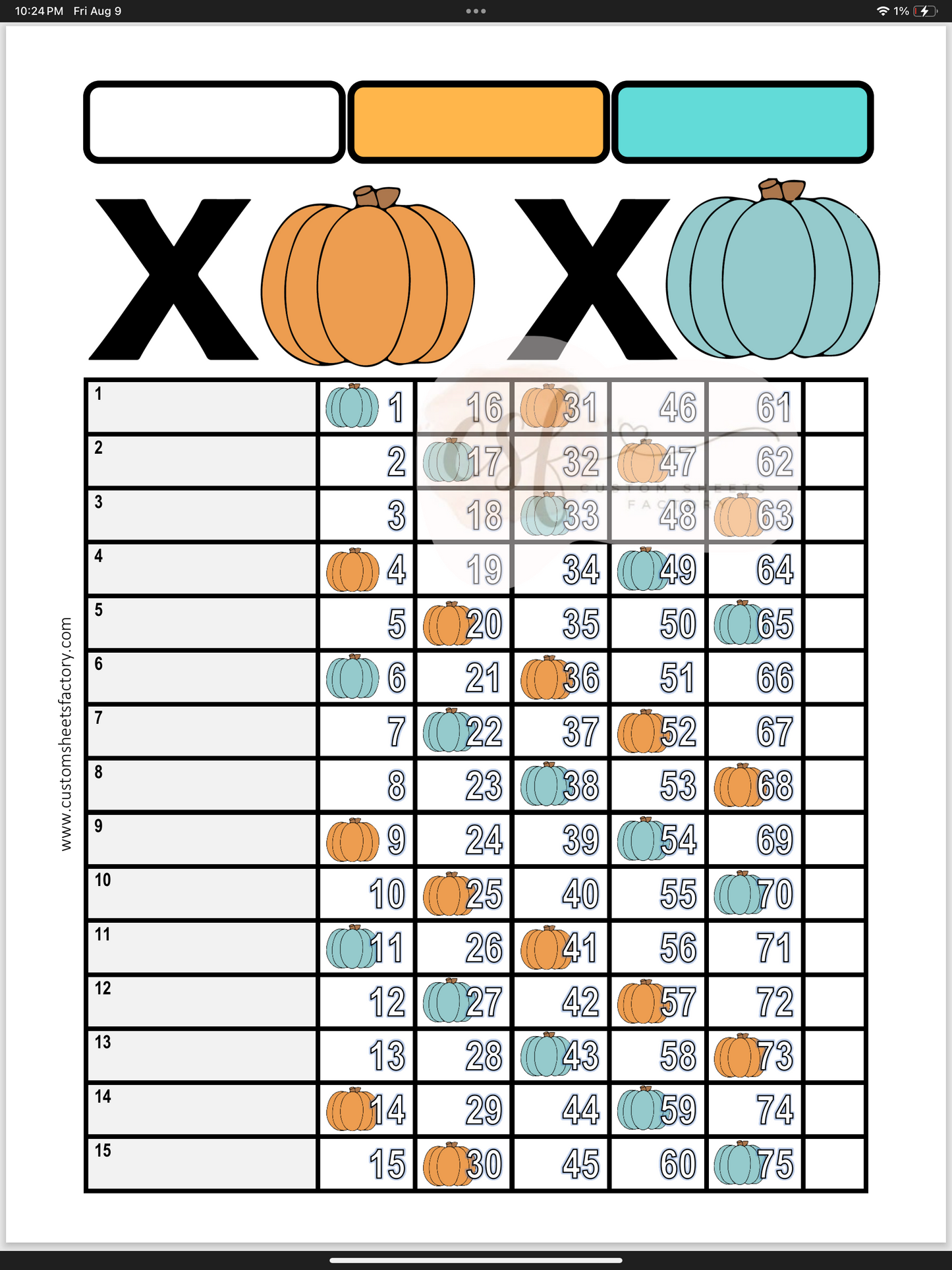 XOXO pumpkins - Various Designs