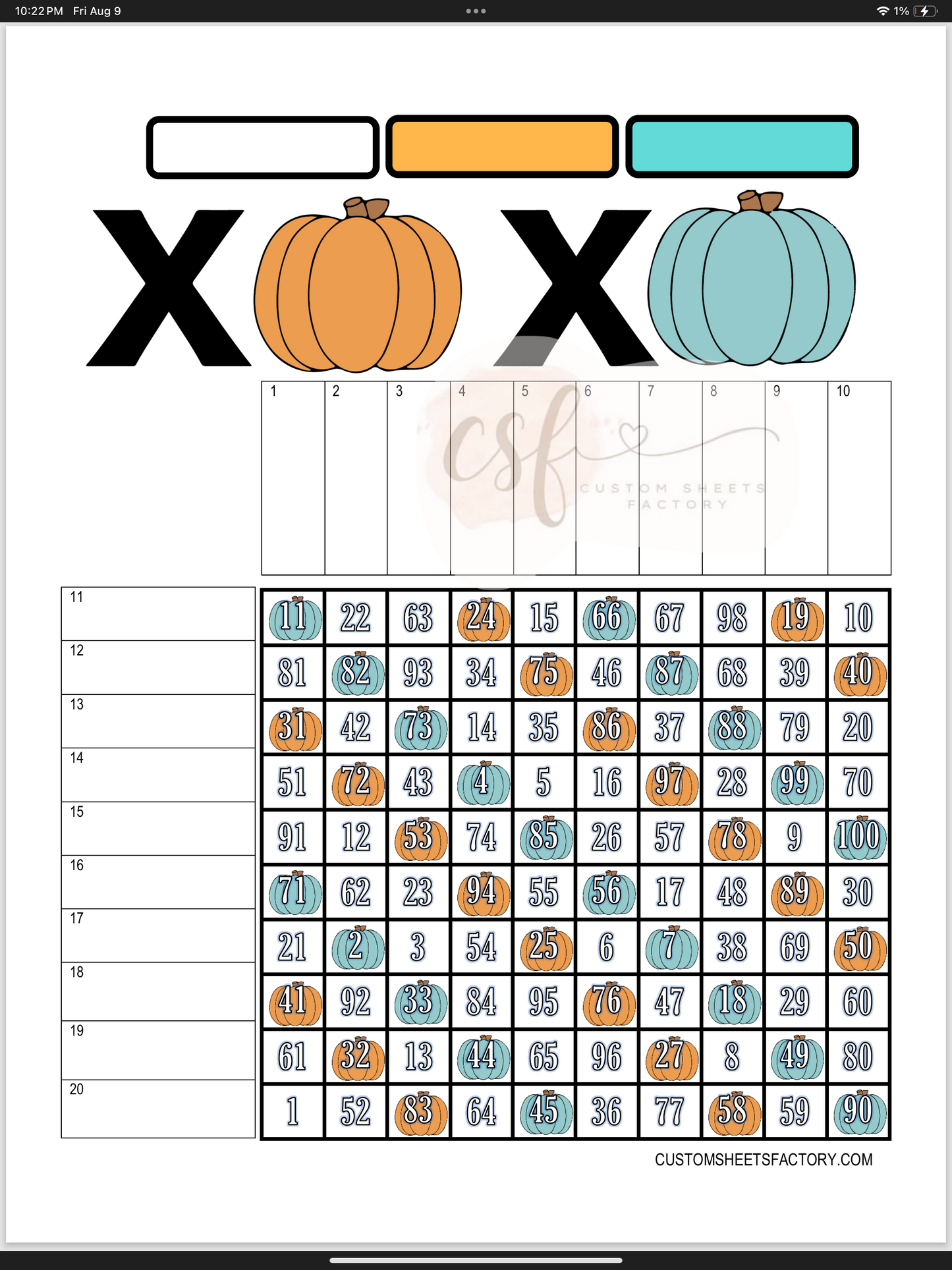 XOXO pumpkins - Various Designs