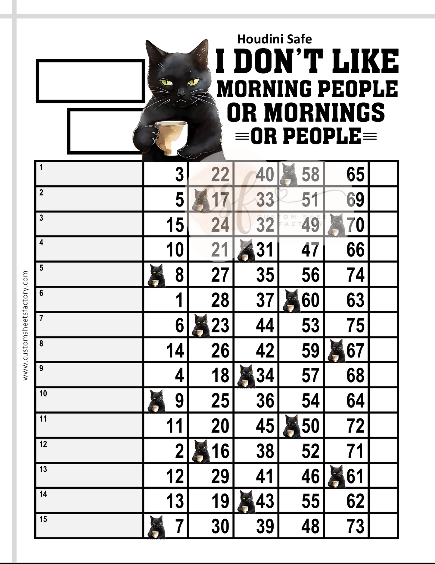 I Dont Like Morning People - Cat - 15 Line