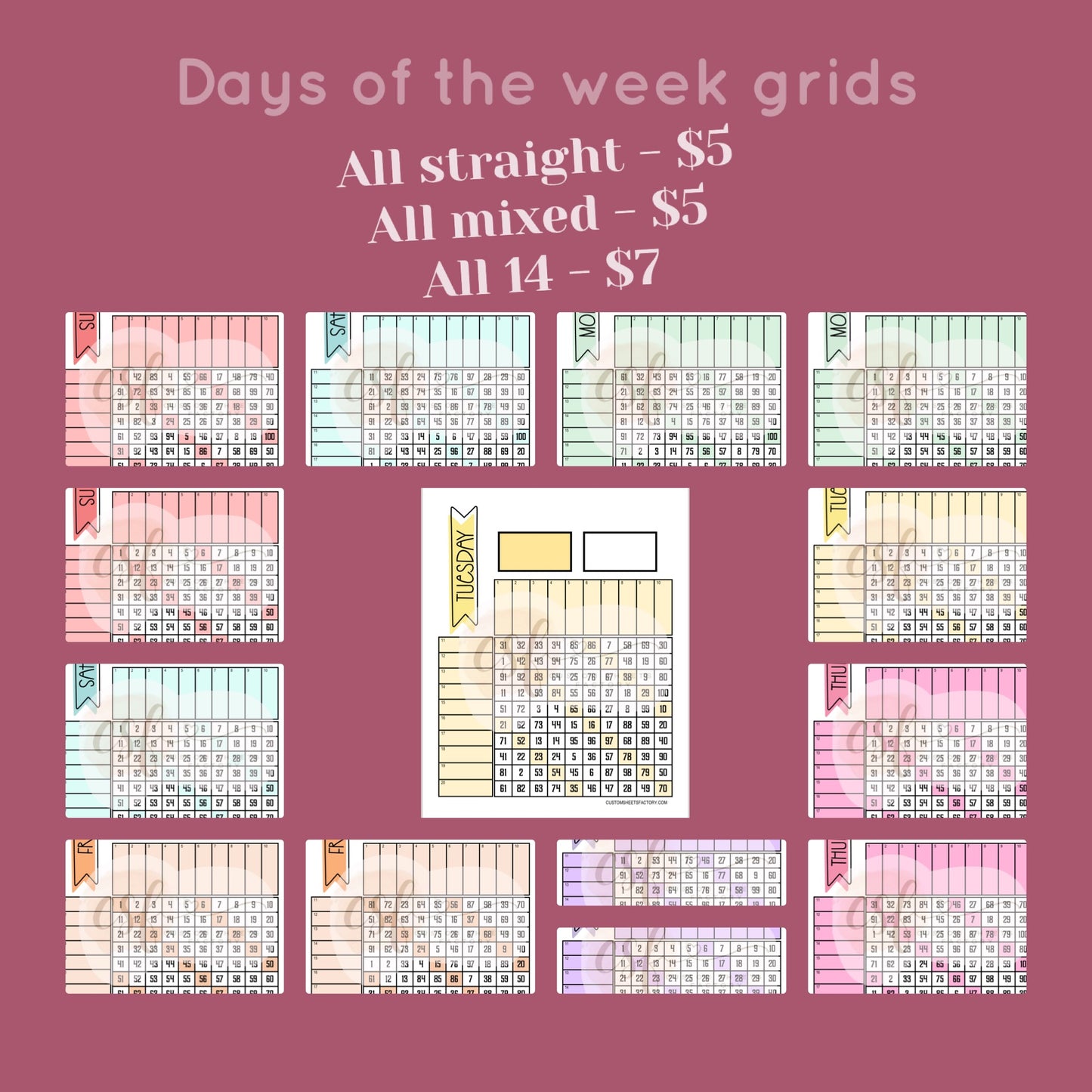 Days of the Week - Various Styles