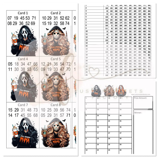 Halloween Mama - 25 Card 10 numbers