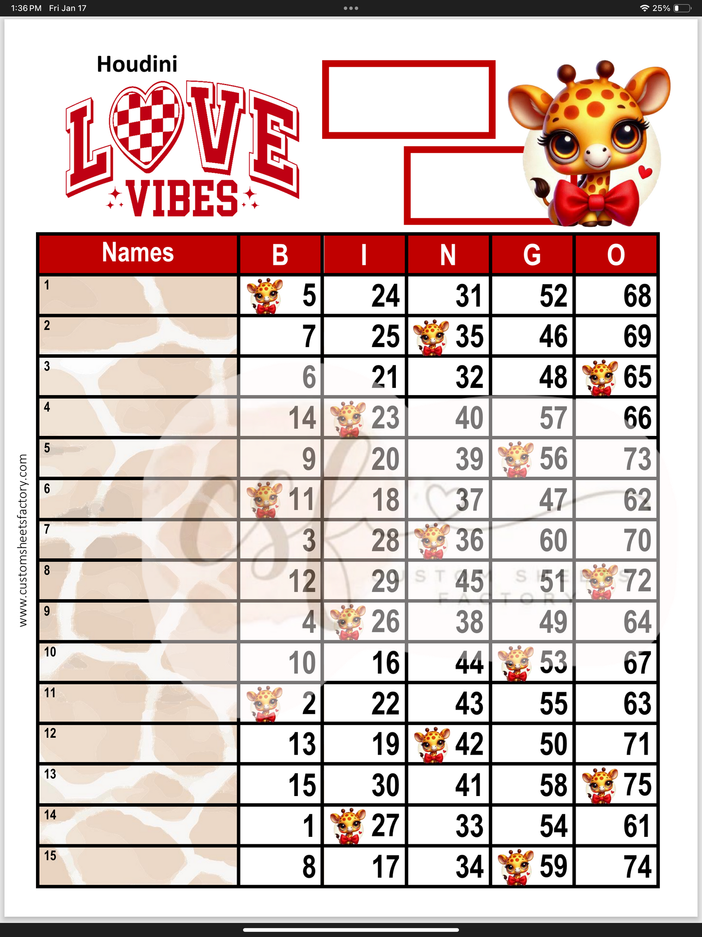 Love Vibes Giraffe - Various Designs