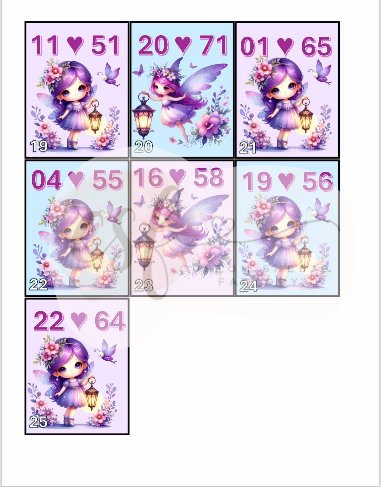 Fairy - 2 Ball Holders - 25 Card 75 Numbers