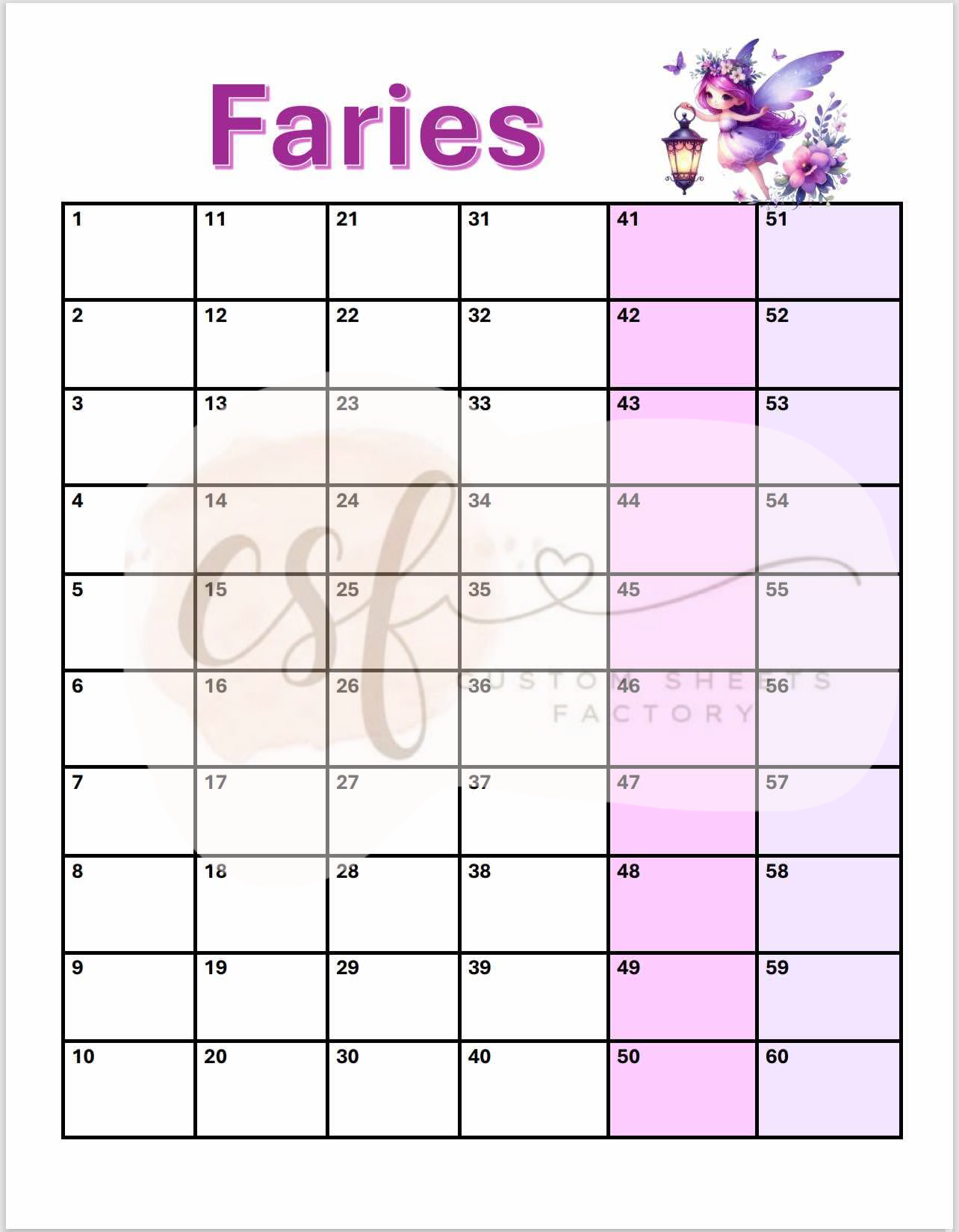 Fairy - 2 Ball Holders - 25 Card 75 Numbers