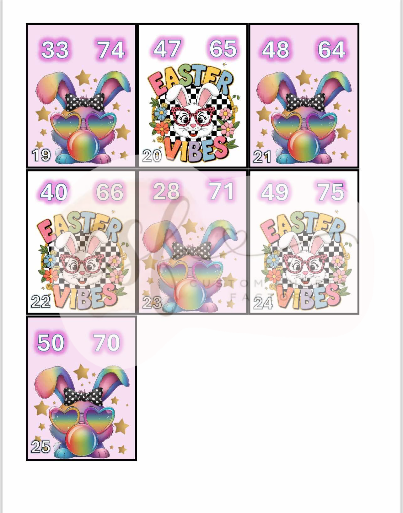Easter Vibes - 2 Ball Holders - 25 Cards 75 Ball