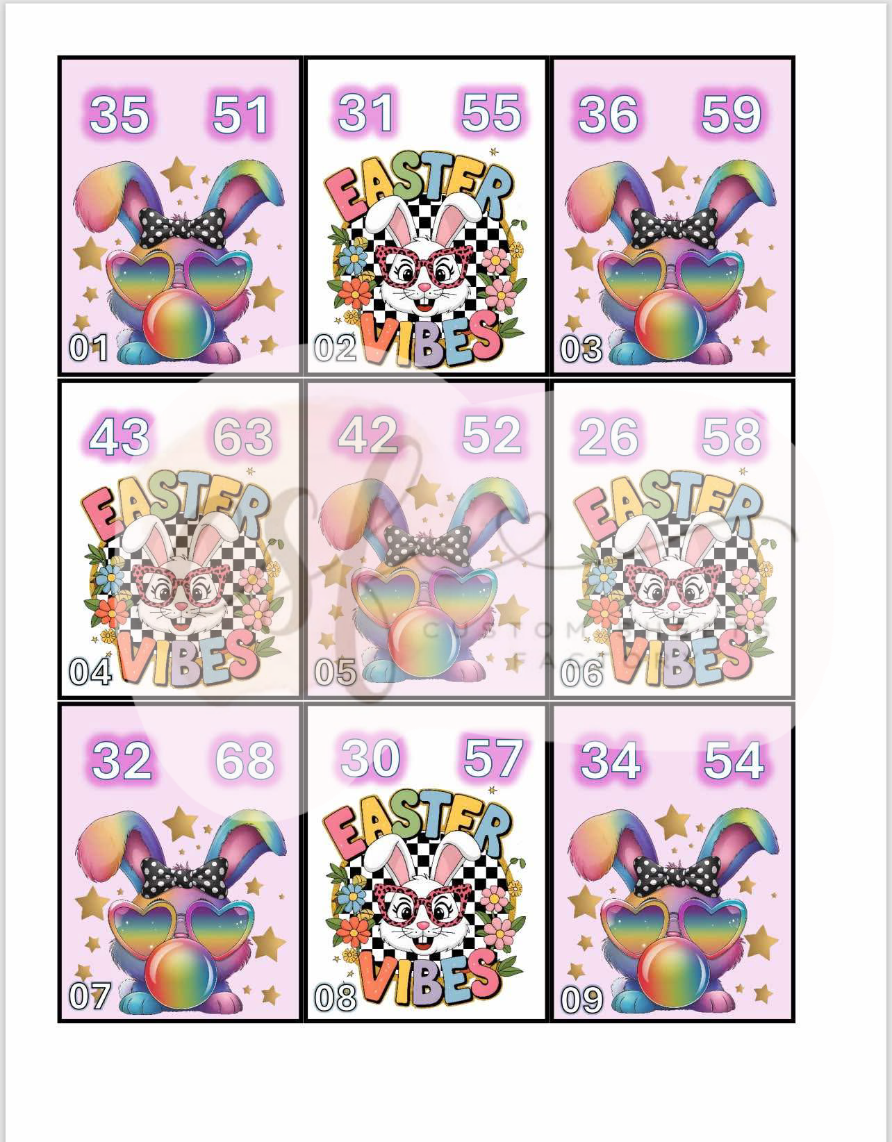 Easter Vibes - 2 Ball Holders - 25 Cards 75 Ball