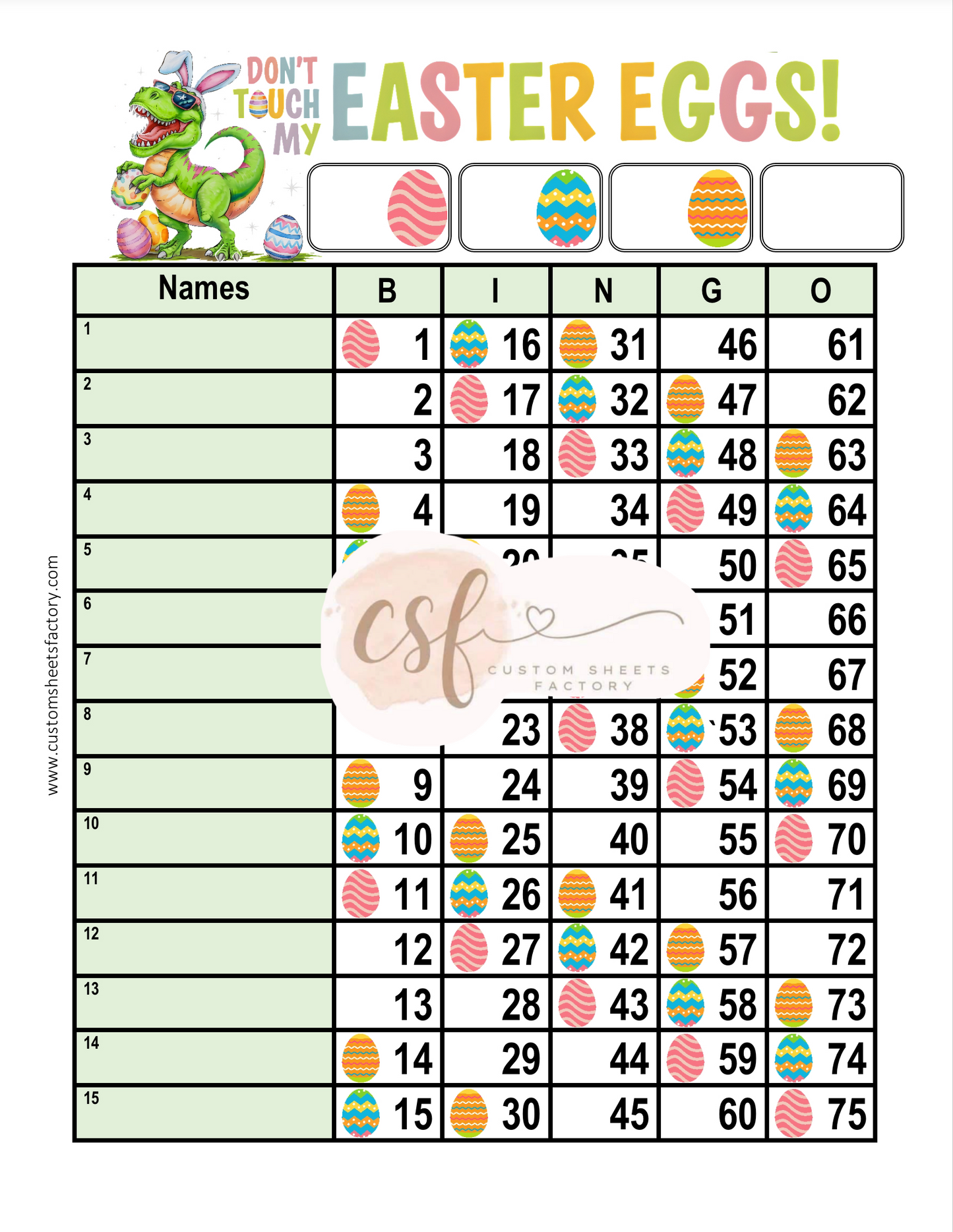 Dont Touch My Easter Eggs - TRex