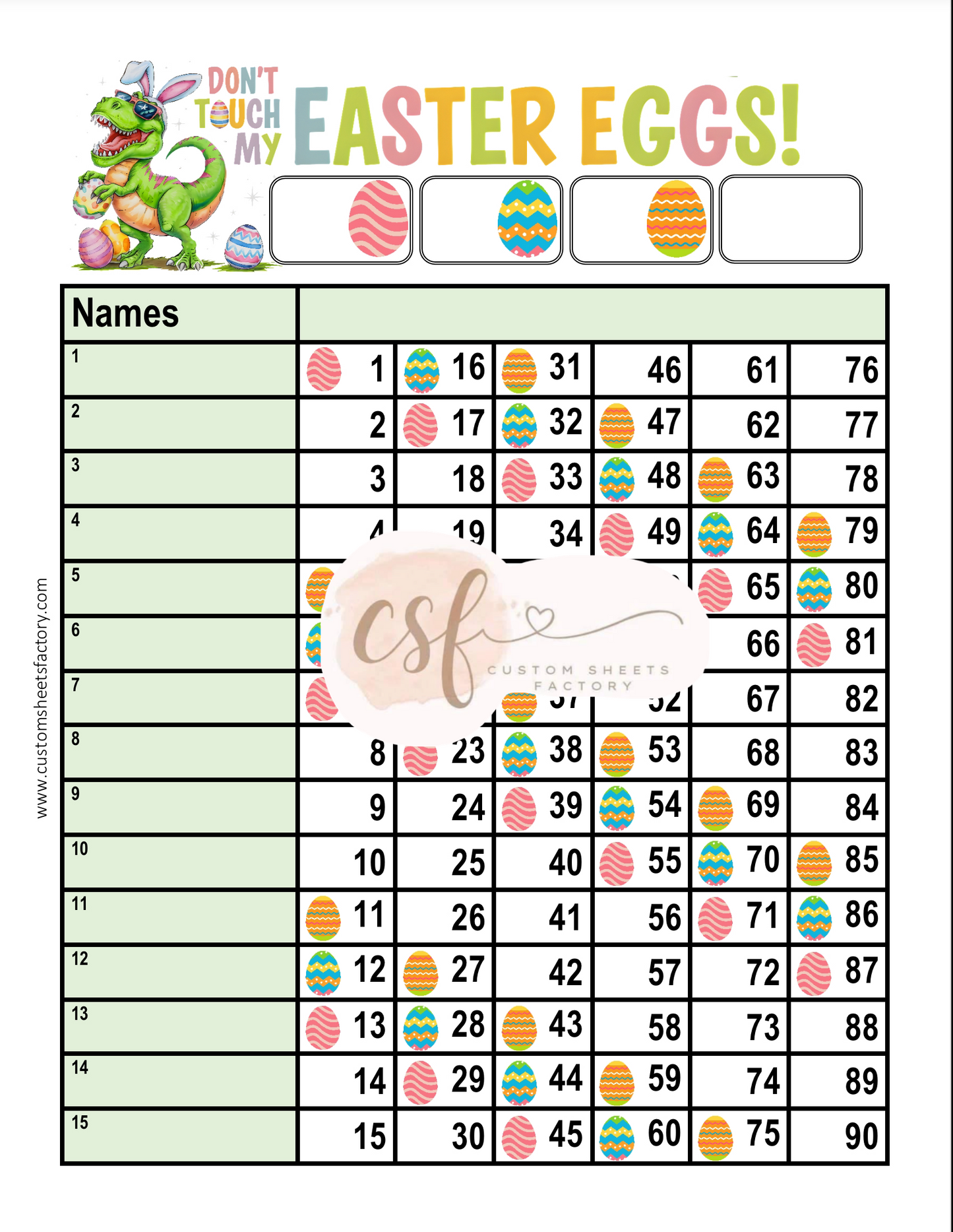 Dont Touch My Easter Eggs - TRex