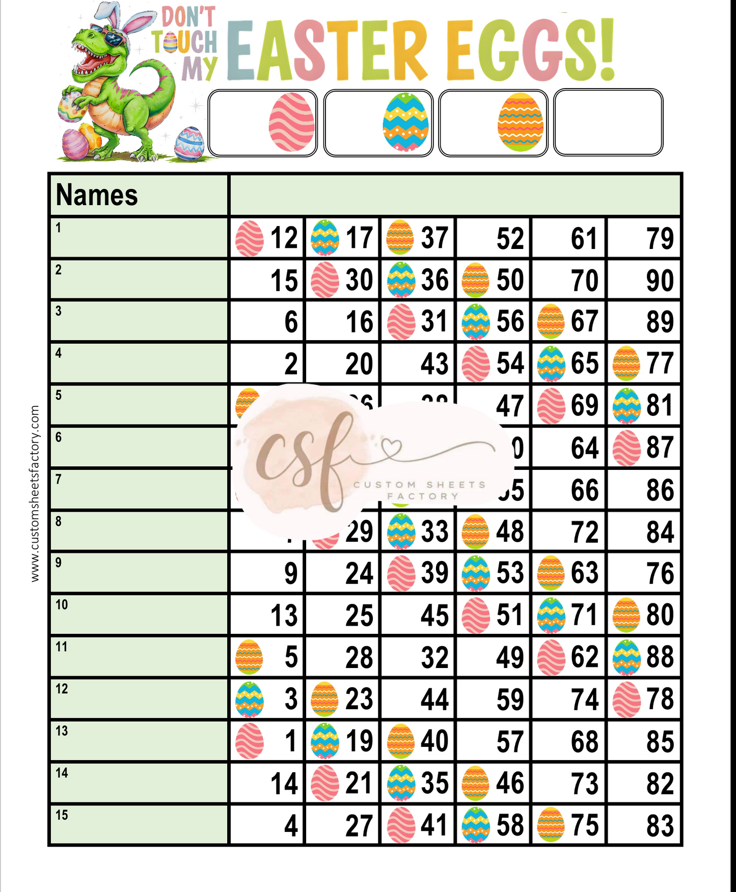 Dont Touch My Easter Eggs - TRex