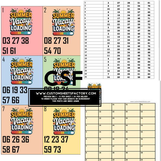 Summer Vacay Loading - 5 Number 25 Card Holder Set