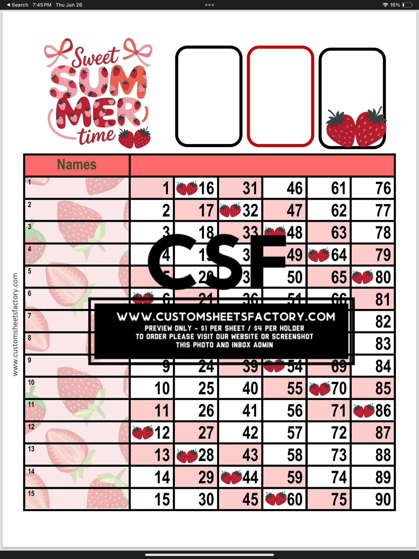 Sweet Summer Time - Strawberries