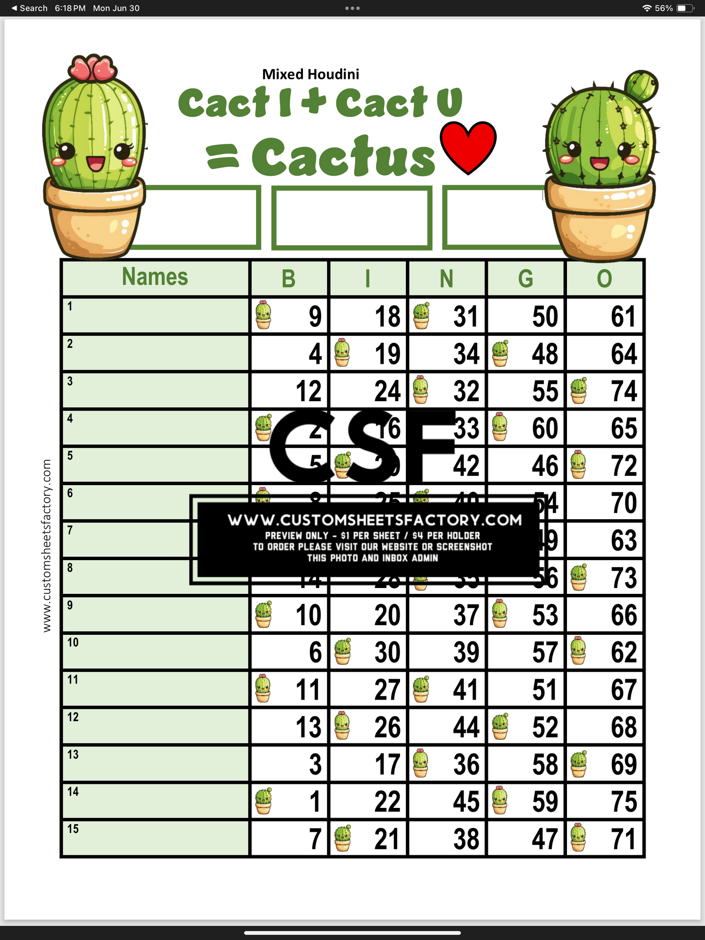 $5 Themed Bundles - Cactus