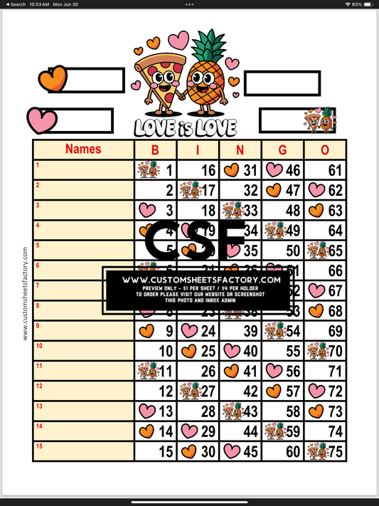 Love is Love Pizza and Pineapple