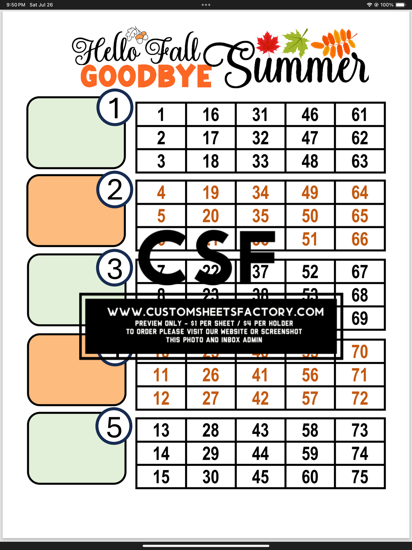 Hello Fall Goodbye Summer - Green Orange -Various Designs