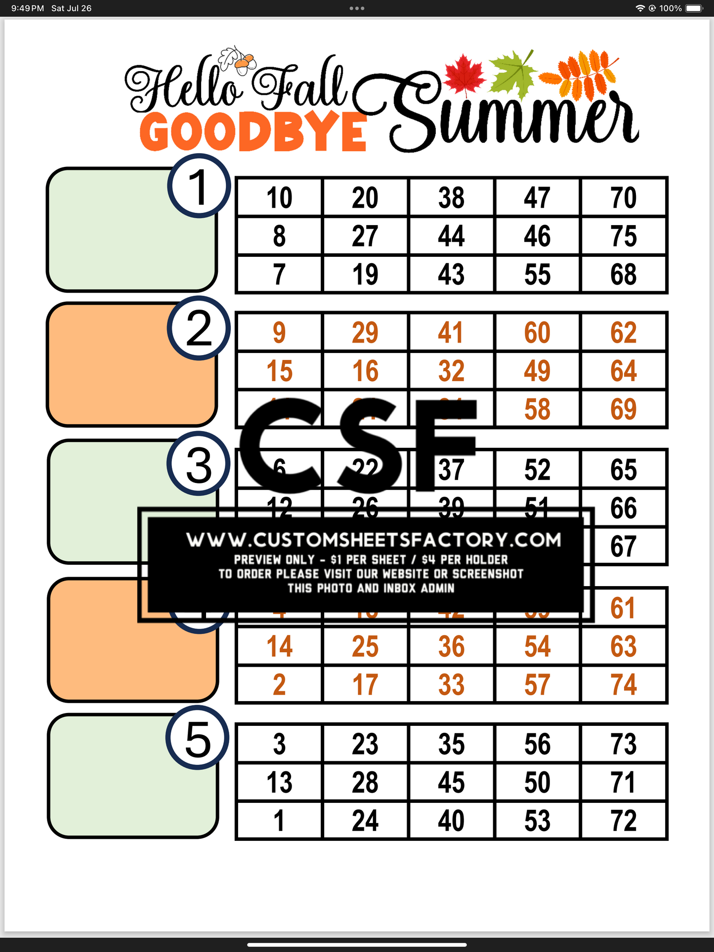 Hello Fall Goodbye Summer - Green Orange -Various Designs