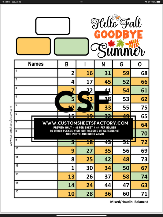 Hello Fall Goodbye Summer - Green Orange -Various Designs
