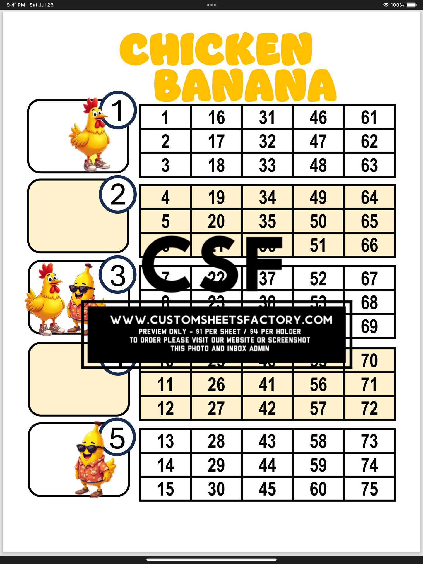 Chicken Banana - Various Designs