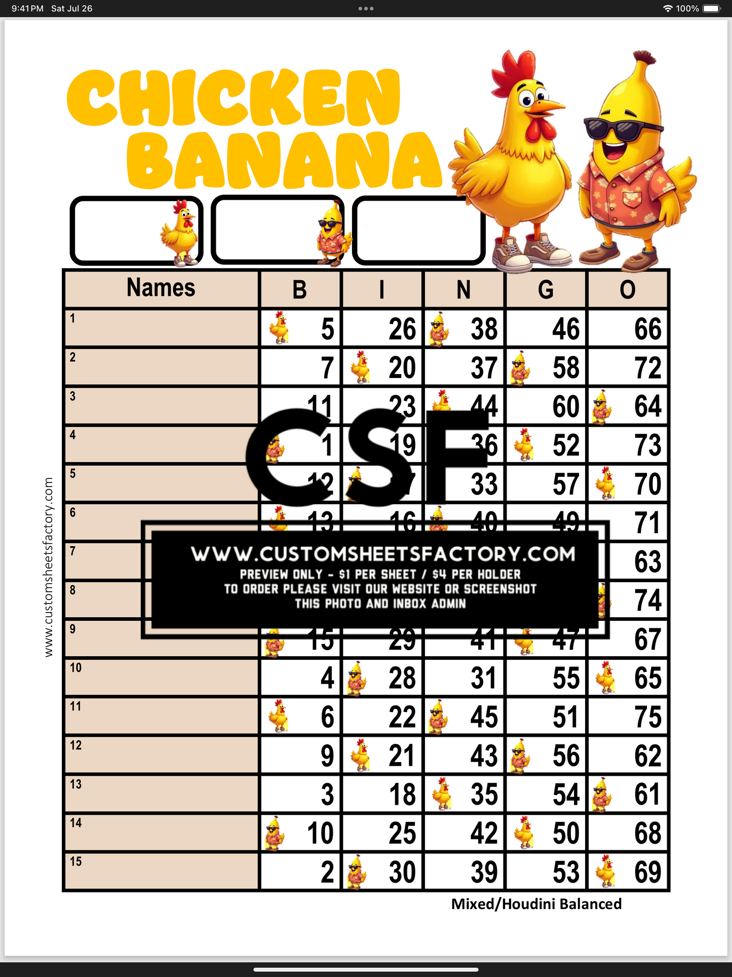 Chicken Banana - Various Designs