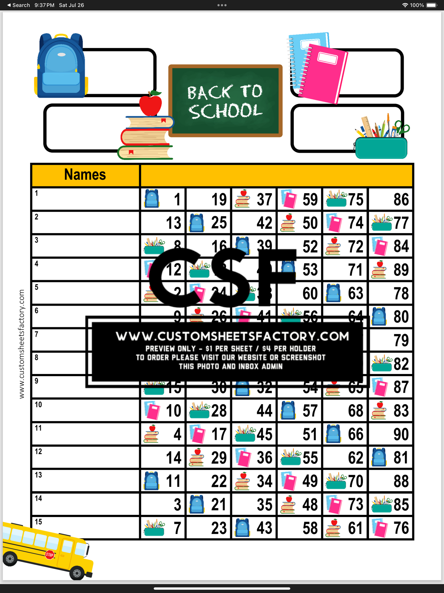 Back to School - Notebook, Bag & Books - Various Designs