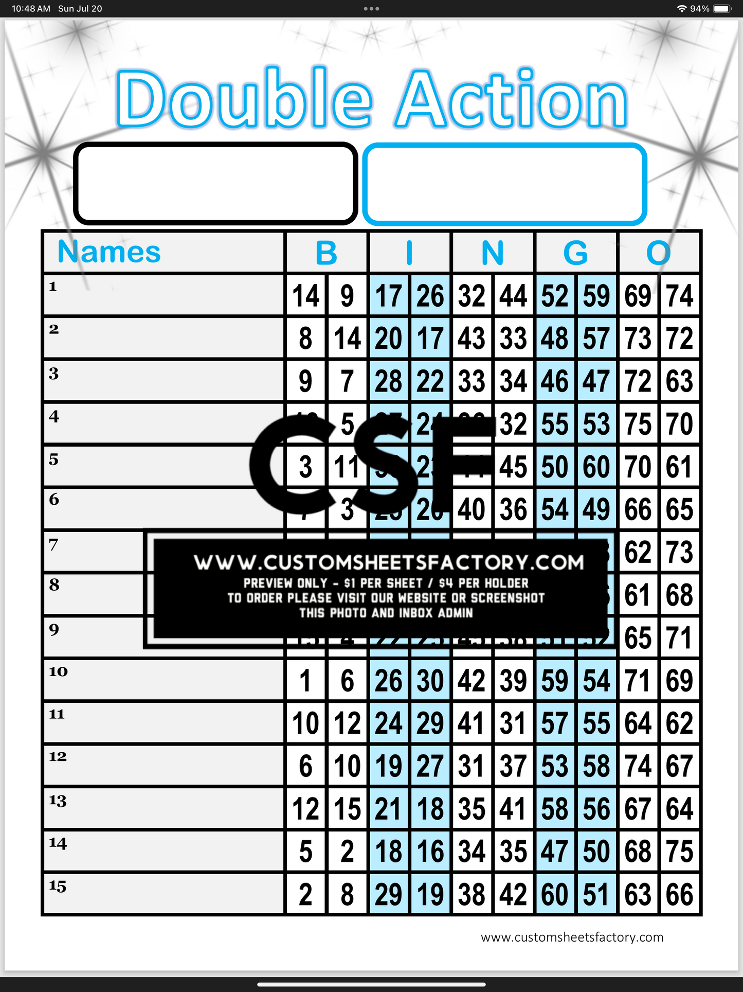 Double Action - 10 Boards