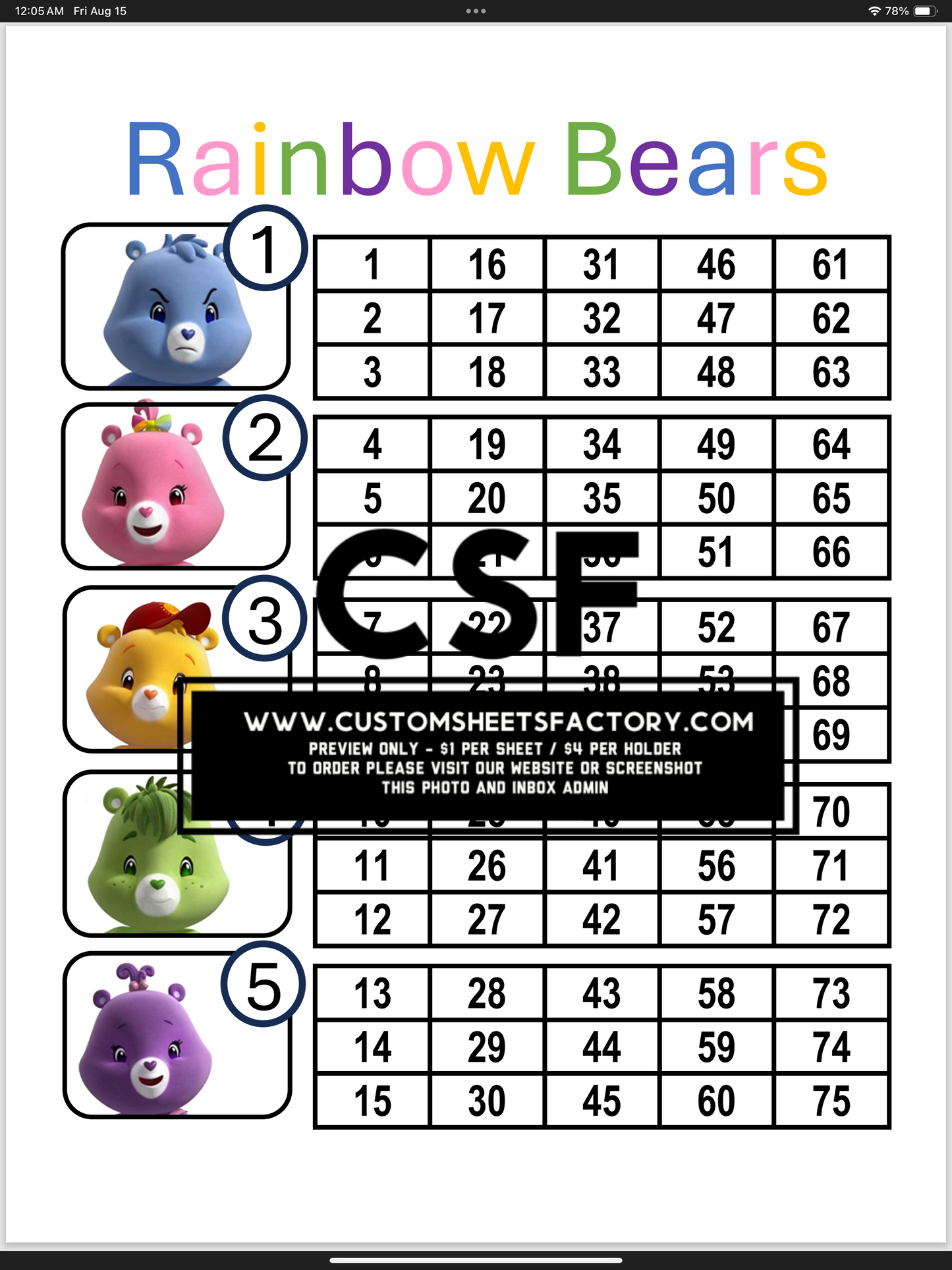 Rainbow Bears - Various Designs