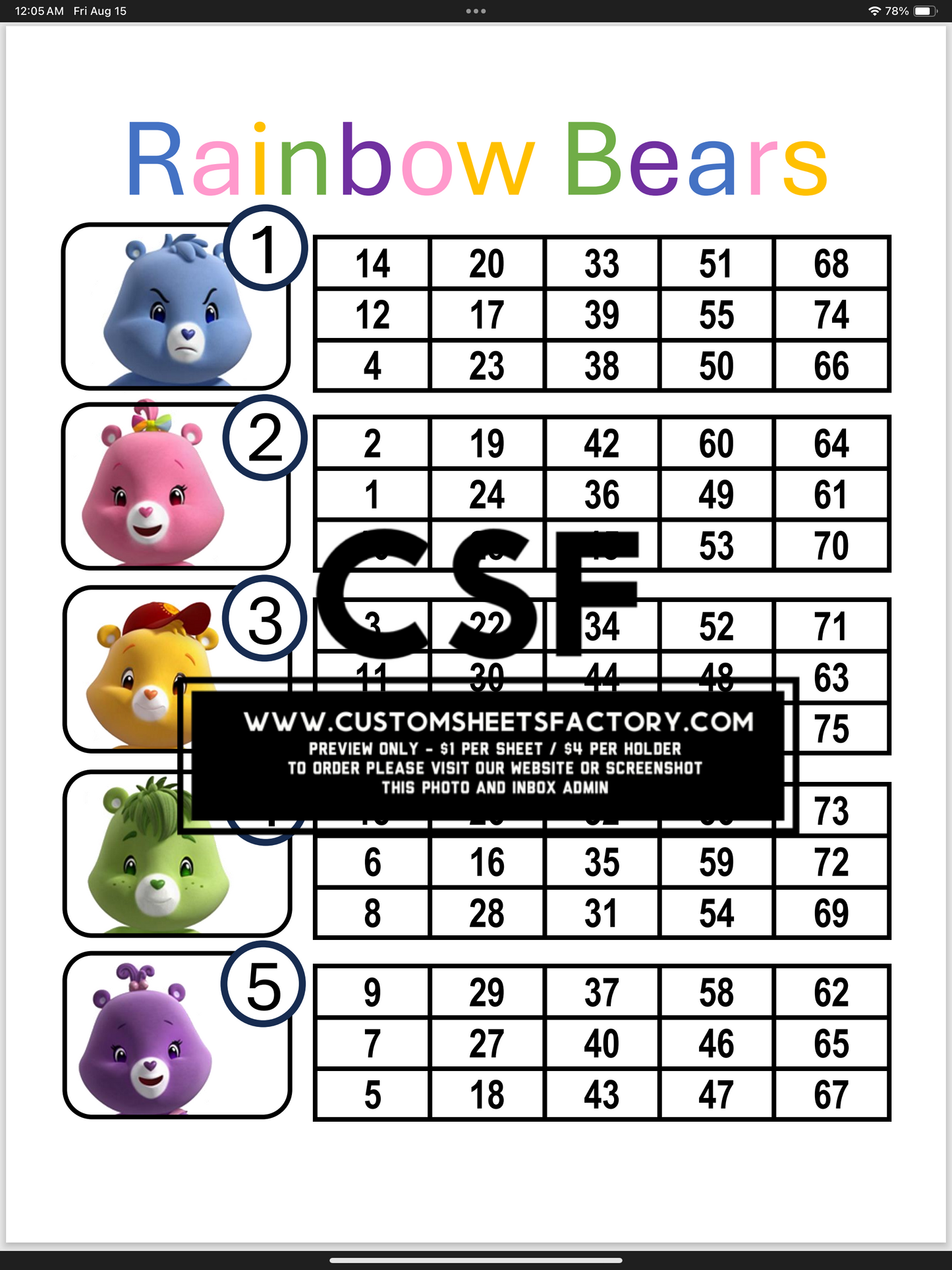 Rainbow Bears - Various Designs