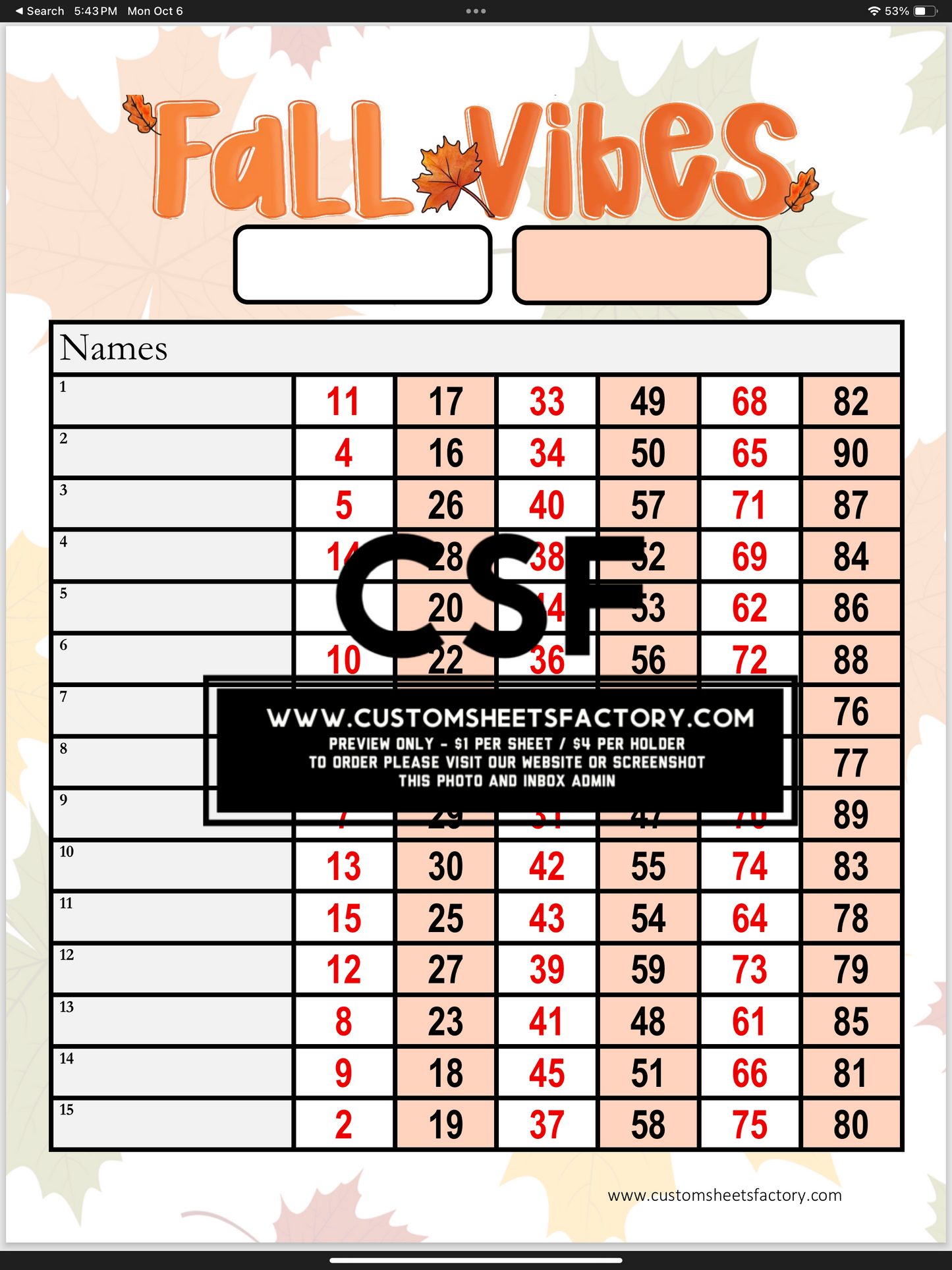 Fall Vibes - Orange Single Landing - Various Designs