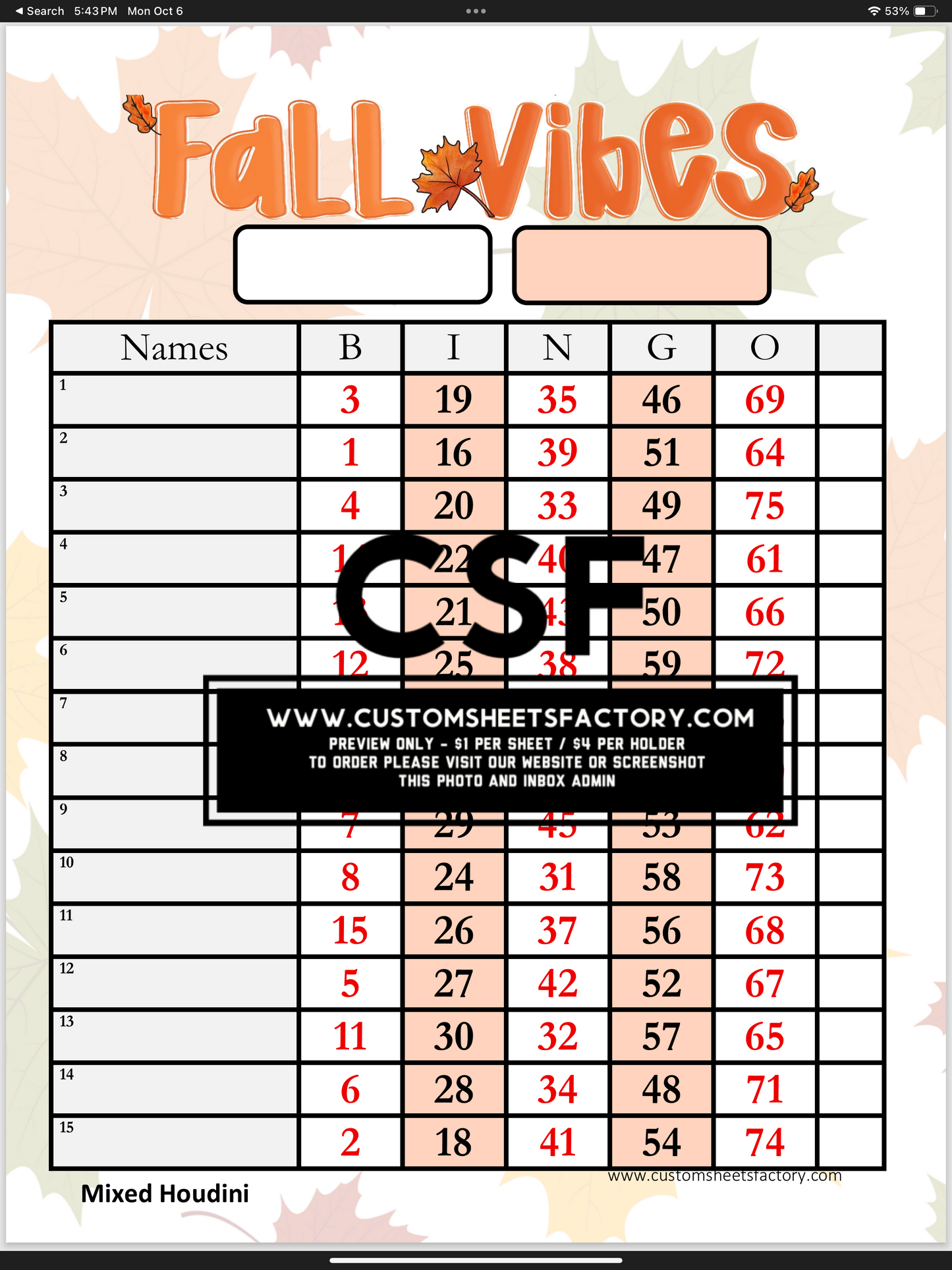 Fall Vibes - Orange Single Landing - Various Designs