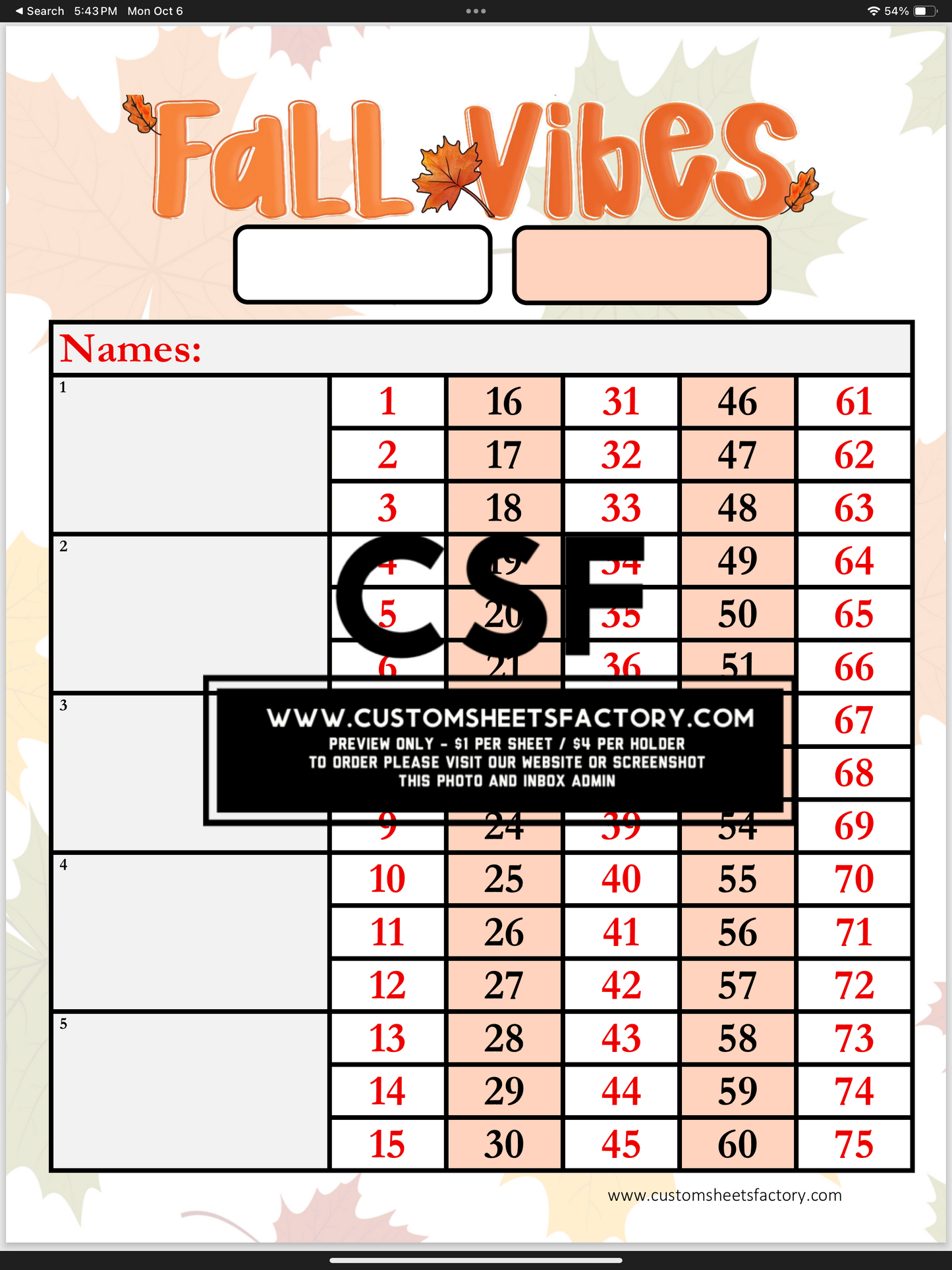 Fall Vibes - Orange Single Landing - Various Designs