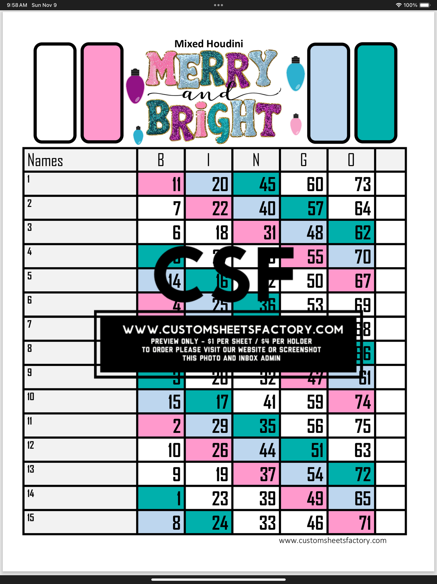 Merry & Bright - Pink Blue Teal Landing