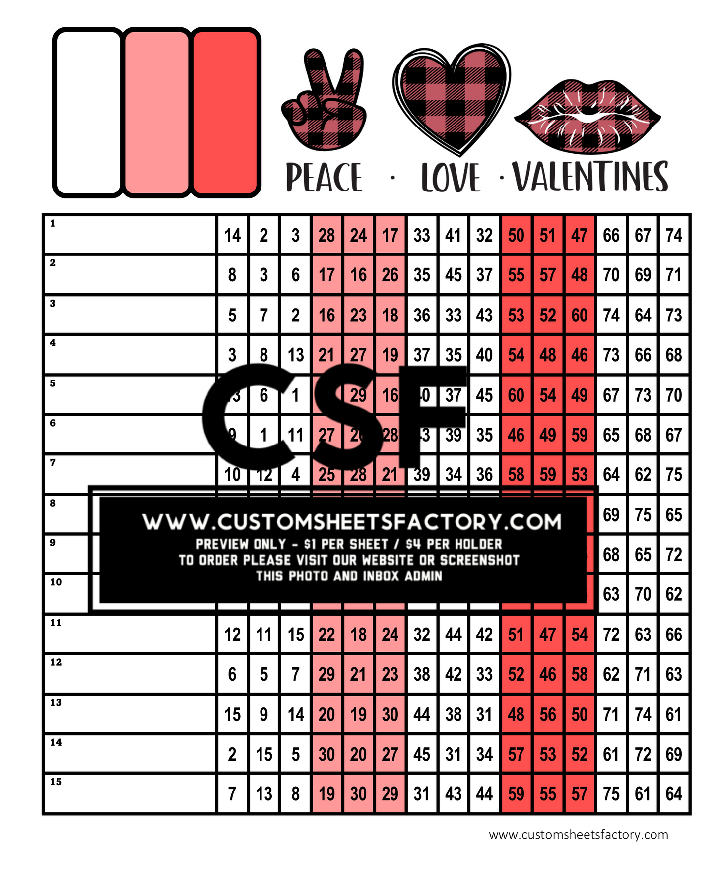 Peace Love Valentine - Various Designs